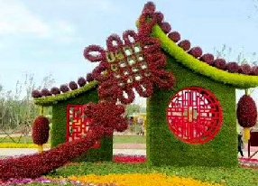 中国风春节绿雕