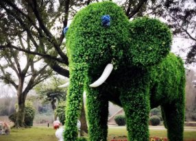 大象仿真绿雕制作
