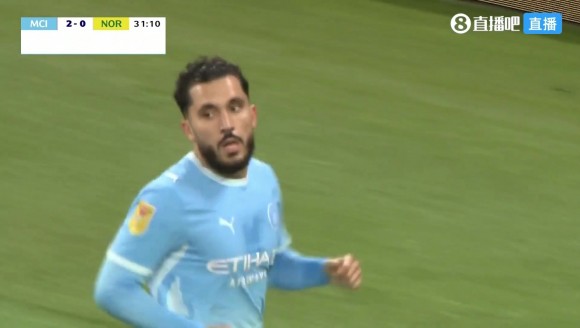 曼城2-0领先!布阿迪直塞送助攻,谢尔基单刀打门得手!